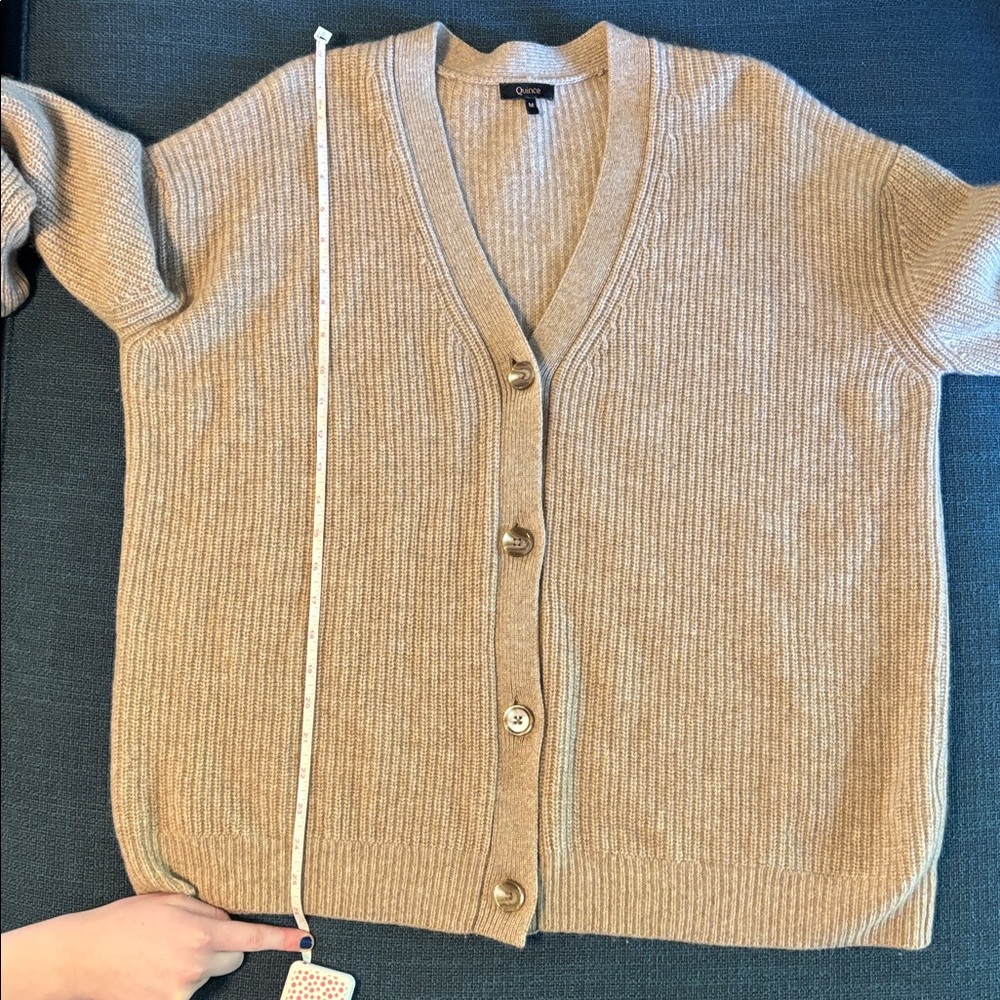 Quince oversized boyfriend fisherman ribbed cardigan - Picture 9 of 10